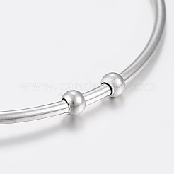 変色しにくい304ステンレススチール製カフバングル  ステンレス鋼色  50x60mm（2インチx2-3/8インチ）&nbsp;BJEW-K187-02P