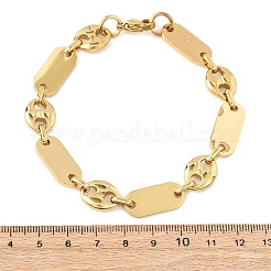 304 Stainless Steel Oval & Pig Nose Shape Link Bracelets for Women&nbsp;BJEW-F527-04G