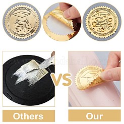 プラスチック製の粘着式金箔エンボスステッカー  メダル装飾ステッカー  カボチャ  5x5cm  4pcs /シート&nbsp;DIY-WH0211-121