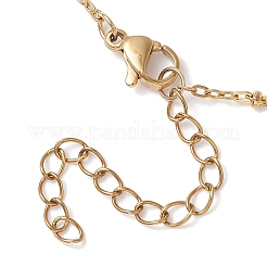 304ステンレススチールアズキチェーンサテライトチェーンネックレス（女性用）  ゴールドカラー  15.75インチ（40cm）&nbsp;NJEW-JN05557