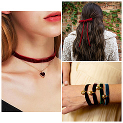 25 Yards 2 Colors Christmas Single Face Velvet Ribbon&nbsp;OCOR-YS0001-10