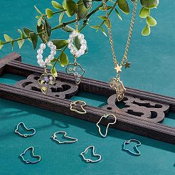アフリカ地図 304ステンレススチール コネクターチャーム 12色 3個  レーザー切断  ミックスカラー  26x20x1.5mm  穴：0.8~1.8mm  4個/カラー&nbsp;STAS-UN0038-78
