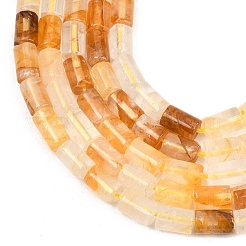 Natural Yellow Hematoid Quartz/Golden Healer Quartz Beads Strands&nbsp;G-F832-B02-01