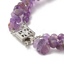 Mixed Stone Chip Beads Reiki Healing Multi-strand Bracelet&nbsp;BJEW-JB07052-M