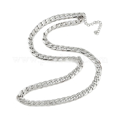 6mm 304ステンレススチール製キューバンリンクチェーンネックレス（女性用）  変色しない  ステンレス鋼色  17.91インチ（45.5cm）&nbsp;NJEW-G177-01P