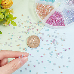 1200Pcs 6 Colors Baking Paint Transparent Glass Beads Strands&nbsp;DGLA-AR0001-13