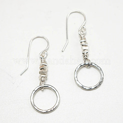 合金ダングルピアス  リング＆チップ  プラチナ  40x15mm&nbsp;WG6ED9D-01