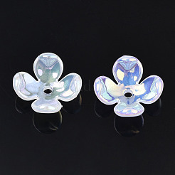 4-Petal Electroplate Acrylic Bead Caps&nbsp;X-PACR-T014-04