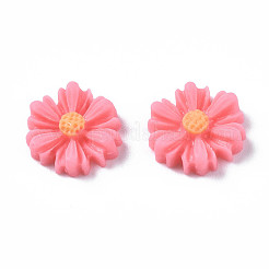 フラットバック髪＆コスチュームアクセサリーの装飾品は、装飾レジンの花デイジーカボションをスクラップ  ライトコーラル  9x2.5mm&nbsp;CRES-Q102-07