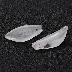 クリアガラスペンダント  花弁  ミックスカラー  21.5x8x5mm  穴：1mm&nbsp;GLAA-B004-01K