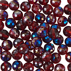 80Pcs Half Rainbow Plated Glass Beads&nbsp;EGLA-TA0013-04B