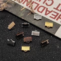 混合鉄リボンカシメエンドパーツ  無鉛の  ミックスカラー  7x10mm  穴：2mm  約570個/200g&nbsp;E143Y-M