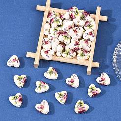 Floral Printed Porcelain Beads&nbsp;PORC-Q152-11