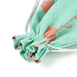 Polycotton(Polyester Cotton) Packing Pouches Drawstring Bags&nbsp;ABAG-T007-02E
