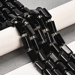 天然石オブシディアンビーズ連売り  シードビーズで  ファセット列  9~11x6~7.5x6~7.5mm  穴：1.2mm  約30個/連  15.16~15.55インチ（38.5~39.5cm）&nbsp;G-G068-A03-01