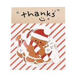 クリスマステーマの紙製粘着ステッカー  プレゼントデコレーション用  クマ  56x50x0.2mm  シート/バッグ&nbsp;DIY-M070-10F