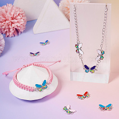 36Pcs 6 Colors Alloy Enamel Connector Charms&nbsp;ENAM-TA0001-97