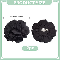 2Pcs Polyester Flower Iron Pins&nbsp;JEWB-GO0001-18E