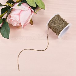DIYジュエリー作り  真鍮アズキチェーン付き  溶接されていない  鉛フリー＆カドミウムフリー  スプールで  真鍮カニカンと真鍮丸カン  アンティークブロンズ  2x1.5x0.5mm  10メートル/セット&nbsp;DIY-SC0007-70A