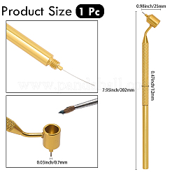 アルミ傾斜細線ペイントペン  ゴールドカラー  202x25x12mm  穴：0.7mm&nbsp;AJEW-WH20054-211G-02