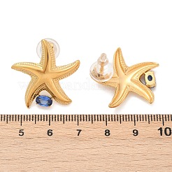 Starfish 304 Stainless Steel Pave Cubic Zirconia Stud Earrings&nbsp;EJEW-Z110-02G