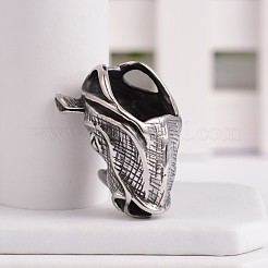 アンティークシルバー3Dサイ形状のペンダント  304ステンレスペンダント  アンティークシルバー  35.5x20x24mm  穴：5x8.5mm&nbsp;X-STAS-H061-09AS