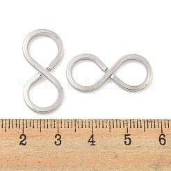 変色しない304ステンレススチールペンダント  8のチャーム  ステンレス鋼色  25.5x11.5x1.5mm  穴：8.5mm&nbsp;STAS-A099-15P