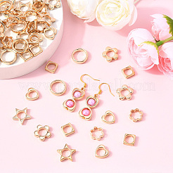 180Pcs 6 Styles 2-Hole CCB Plastic Beads Frame&nbsp;CCB-SP0001-10G