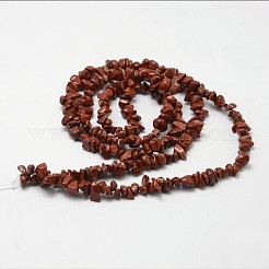 天然石レッドジャスパービーズ連売り  チップ  レッド  3~5x7~13x2~4mm  穴：0.4mm  80~81cm&nbsp;G-F328-20