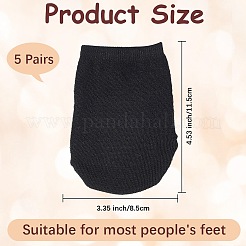 女性用ポリコットンハーフソックス  ブラック  115x85x1.5mm&nbsp;FIND-WH20020-214C