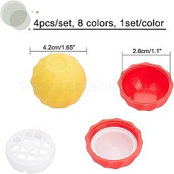 8セット8色のプラスチック製の空のリップクリーム球状容器  化粧品包装リップクリームボール  ミックスカラー  4.2cm  内径：2.8のCM  容量：7g（0.23液量オンス）  4個/セット  1セット/カラー&nbsp;MRMJ-CA0001-02