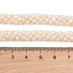 天然養殖淡水真珠の編み込みビーズ連売り  クラスターパールビーズ  研磨両側  フローラルホワイト  3~4mm  穴：0.5mm  約175個/連  7.09''（18センチメートル）&nbsp;PA-CBAFEE8-09