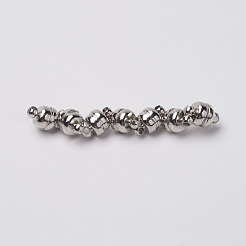 ループ付き真鍮製マグネットクラスプ  オーバル  カドミウムフリー＆ニッケルフリー＆鉛フリー  プラチナ  12x7mm  穴：1.5mm&nbsp;KK-H361-N-NR