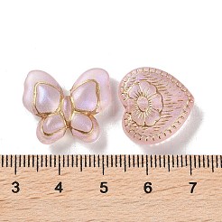 透明なアクリルビーズ  ライン入り  混合図形  パールピンク  7.5~22.5x7.5~21x5.5~13mm  穴：1.2~5.5mm&nbsp;X1-MACR-L005-05I