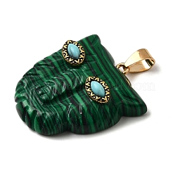 Synthetic Malachite & Synthetic Turquoise Pendants&nbsp;G-Z090-02G-08
