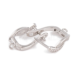 Rack Plating Brass Cubic Zirconia Hoop Earring Findings&nbsp;KK-S374-04P-05