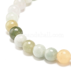 Natural Jadeite Round Beaded Stretch Bracelet&nbsp;BJEW-JB07572-01