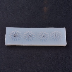 食品グレードのシリコンモールド  レジン型  UVレジン用  エポキシ樹脂ジュエリー作り  花  ホワイト  35x120x8mm  インナーサイズ：23mm&nbsp;DIY-L005-11