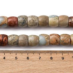 天然アクアテラジャスパービーズ連売り  印象ジャスパー  ドラム  8x6mm  穴：0.8mm  約65個/連  14.96~15.12インチ（38~38.4cm）&nbsp;G-L624-D03-8x6mm