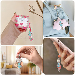 32Pcs 8 Styles Synthetic Turquoise Beads & Alloy Sea Animal Pendant Decorations&nbsp;HJEW-CA00068
