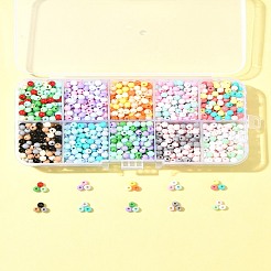 60g10色不透明アクリルビーズ  ラウンド  ミックスカラー  4mm  穴：1.2mm  6 G /カラー&nbsp;OACR-FS0001-75