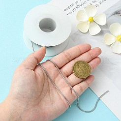 変色しにくい304ステンレススチール製ラウンドスネークチェーン  スプールで  ハンダ付け  ステンレス鋼色  1.5x1.5mm  約32.8フィート（10m）/ロール&nbsp;CHS-K007-06C