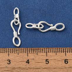 真鍮製S字クラスプ  カドミウムフリー＆鉛フリー  925銀メッキ  23mm&nbsp;KK-H502-09S