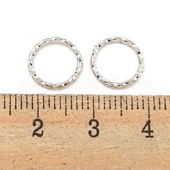 真鍮製フレームコネクター  テクスチャリング  プラチナ  10x1mm  内径：8mm&nbsp;KK-K382-01P
