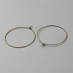 アイアンハギーフープピアスパーツ  リング  アンティークブロンズ  47x40x0.8mm  20ゲージ（0.8mm）  50個/袋&nbsp;FIND-WH0148-123A