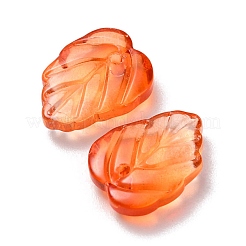 Autumn Theme Two-Tone Transparent Glass Charms&nbsp;GLAA-YW0001-53C