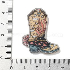 Wsetern Cowboy Theme Printed Acrylic Pendants&nbsp;OACR-H043-01K