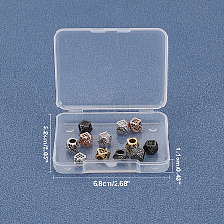 ラックメッキ真鍮製キュービックジルコニアビーズ  長持ちメッキ  ポリゴン  ミックスカラー  9.5x7mm  穴：3mm  12個/箱&nbsp;ZIRC-FH0001-01