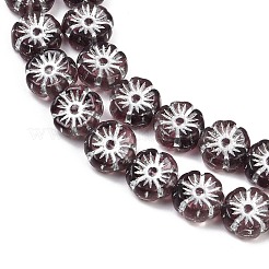 チェコ産プレスガラスビーズ  ハワイの花  ココナッツブラウン  10x4.5mm  穴：0.6mm  約150個/袋&nbsp;GLAA-I061-26