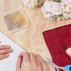 100Pcs 2 Colors Stainless Steel U Shaped Cloth Locating Needle for Sewing Quilting Crafts and Embroidery&nbsp;DIY-SP0007-54